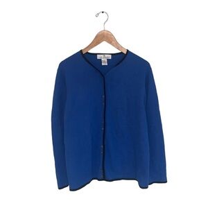 The Studio John Meyer of Norwich Vintage Cardigan Women Size XL Blue Wool Angora